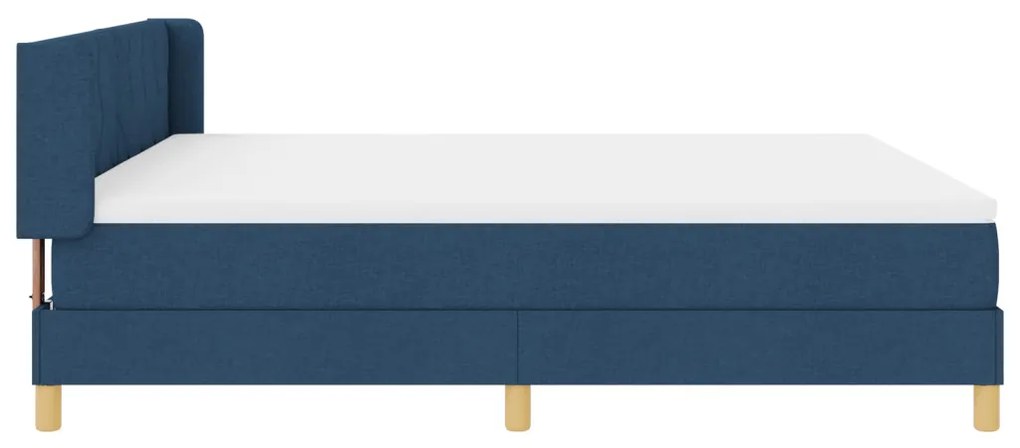 Boxspring Ágy Matraccal Kék színben, 180 x 200 cm, Szövet.