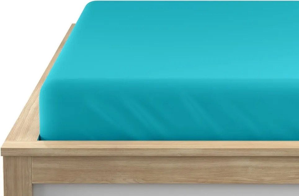 Jersey gumis lepedő HIGHFIT türkiz 180 x 200 cm