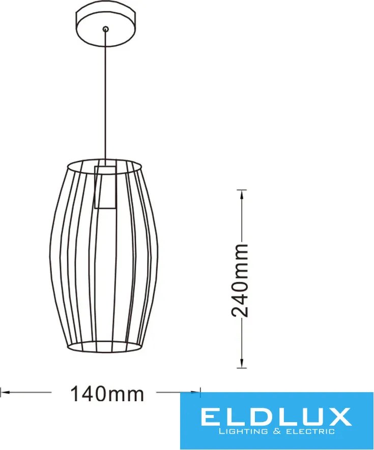 UNIVERSO Függeszték 1xE27 Max.60w IP20 Fekete D140x1340mm