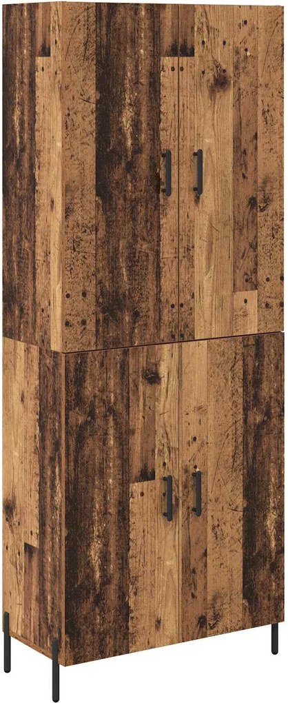 vidaXL Magasfiú Falra szerelhető Öreg fa 69,5 x 34 x 180 cm Faanyag