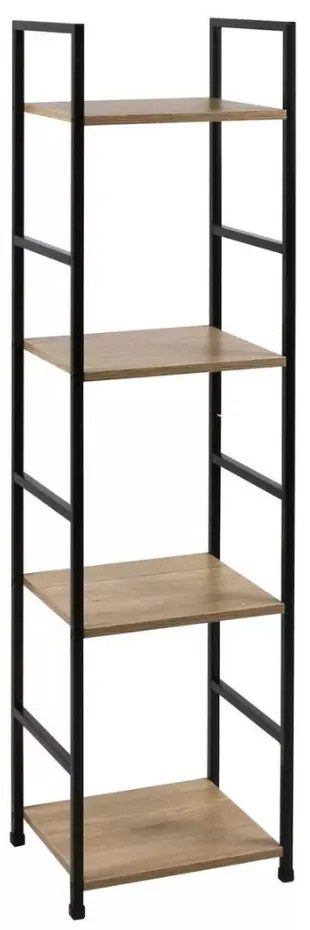 Intenso Home 4 szintes nyitott könyvespolc 29 x 112cm (Aranytölgy) | Univerzális tároló állvány fém lábakkal