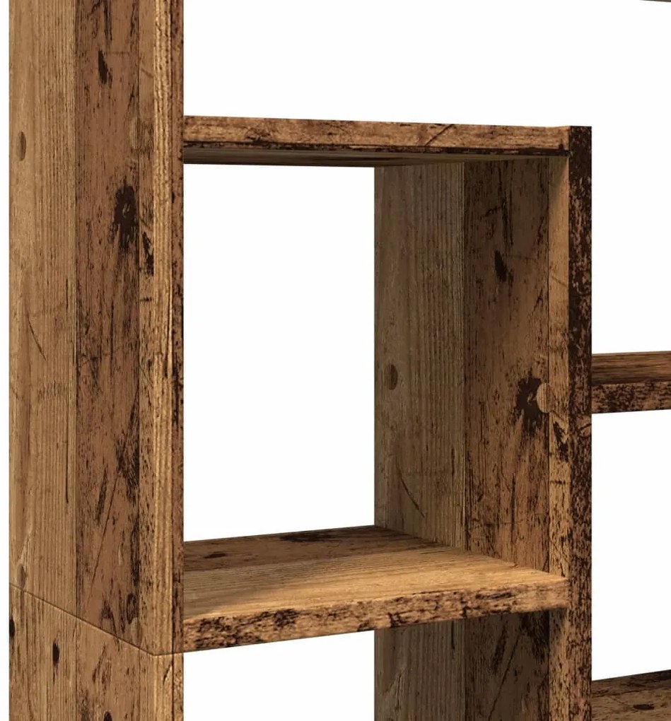 antik fa színű szerelt fa könyvszekrény 72 x 20 x 120 cm