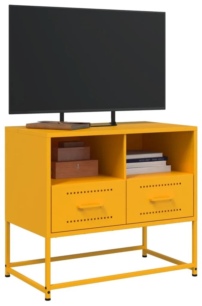 mustársárga acél TV-szekrény 68 x 39 x 60,5 cm