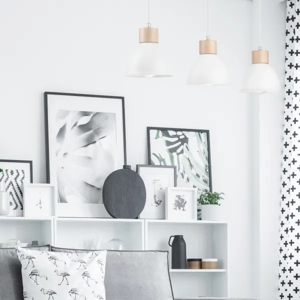 Csillár zsinóron NICO 3xE27/60W/230V fehér