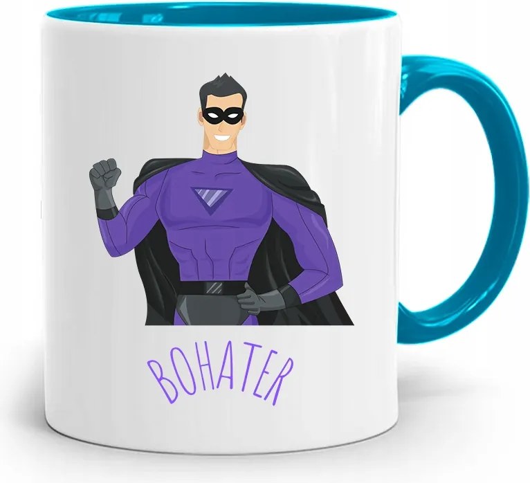 Kék Bögre Gyerekeknek Szuperhős +név nyomott mintával