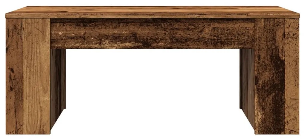 antik fa színű szerelt fa dohányzóasztal 102 x 55 x 42 cm