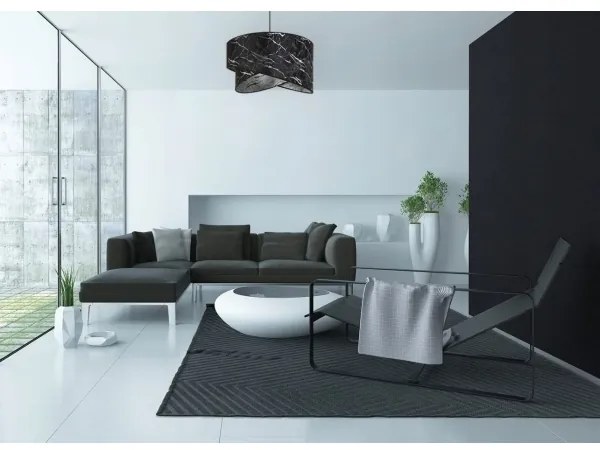 Csillár zsinóron 1xE27/60W/230V fekete/ezüst