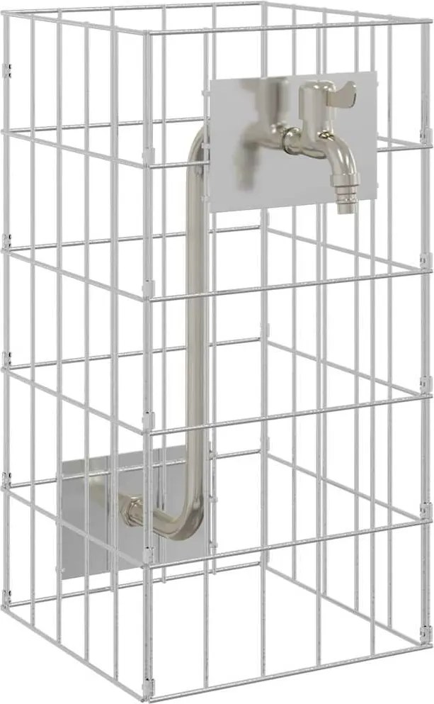 vidaXL Gabion Csap Ezüst 26 x 25 x 50 cm Rozsdamentes acél