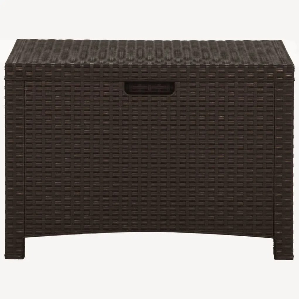 Barna PP rattan kerti tárolóláda 60 x 54 x 41 cm