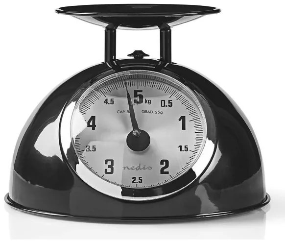 Nedis KASC110BK - Retro konyhai mérleg fekete tállal