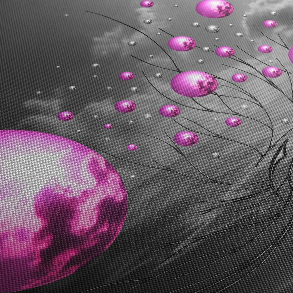 Rózsaszín gömbök képe (120x50 cm)