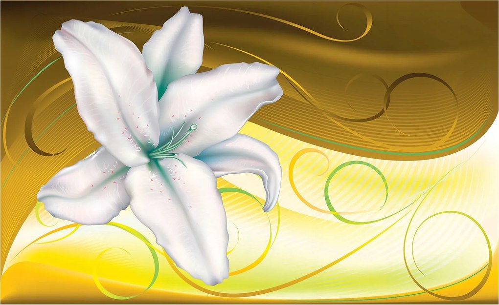 Fotótapéta Liliomok finomság és kecsesség a falon absztrakt 208x146 +ragasztó