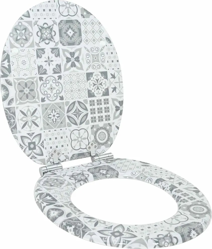 Lágy záródású WC ülőke 2 pcs Kék és fehér porcelán 44 x 38 cm