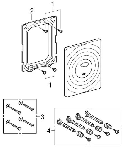 GROHE 38861000 - SURF nyomólap 156 × 197 mm, fényes króm