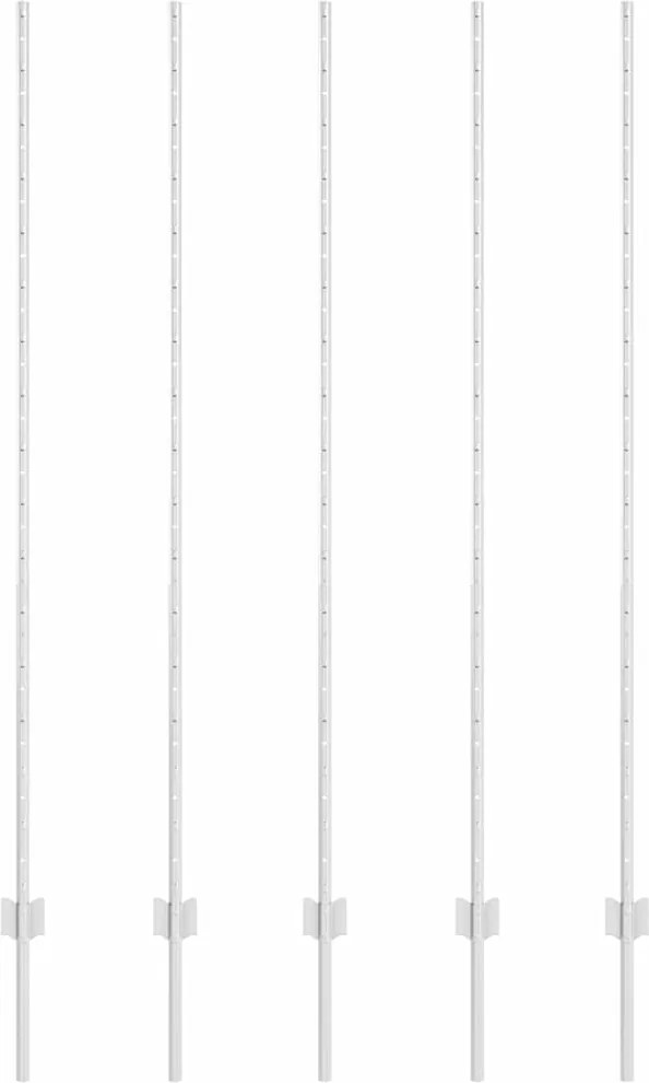 vidaXL Kerítésoszlop 5 pcs Ezüst 160 cm Acél