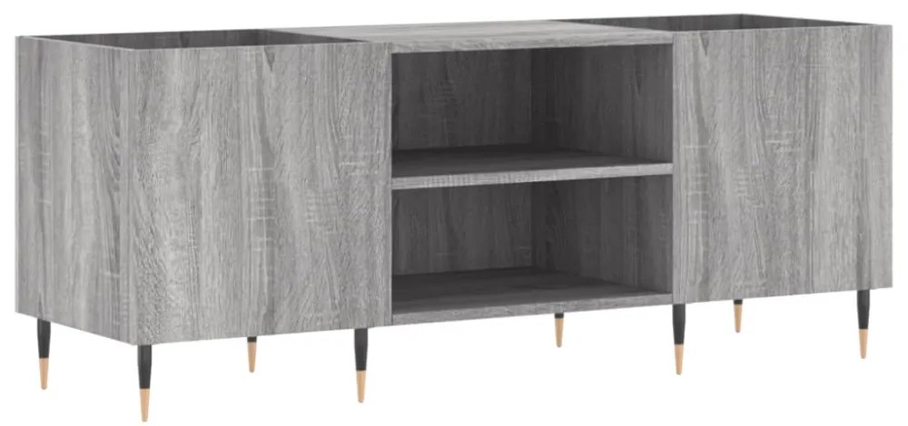 szürke sonoma színű szerelt fa hanglemezszekrény 121x38x48 cm