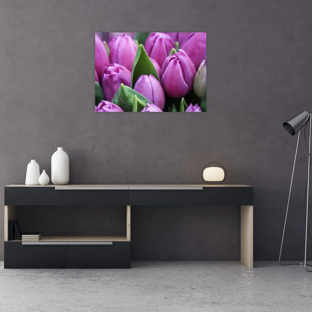 Kép - tulipánok (üvegen) (70x50 cm)