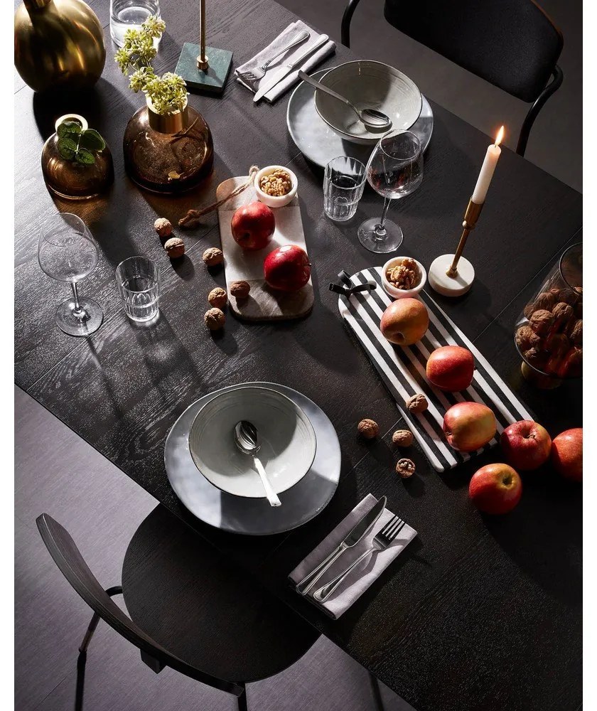 Sötétbarna bővíthető étkezőasztal kőrisfa dekoros asztallappal 100x170 cm Milian – Kave Home