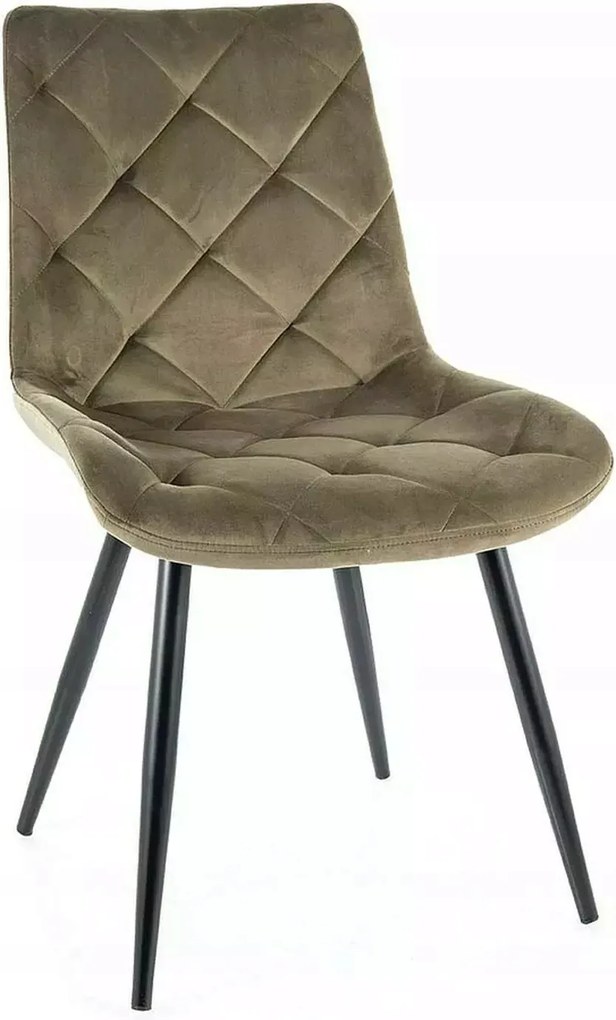 Ralph Velvet kárpitozott szék, fekete/olíva Sig