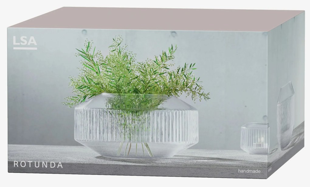 LSA International Széles Rotunda váza, h 14 cm, átlátszó - LSA nemzetközi