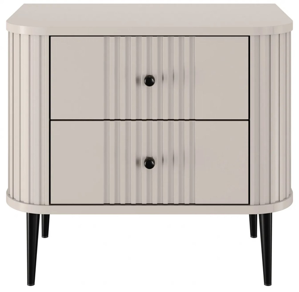 Vesper éjjeliszekrény készlet 56 cm - kasmír / fekete lábak