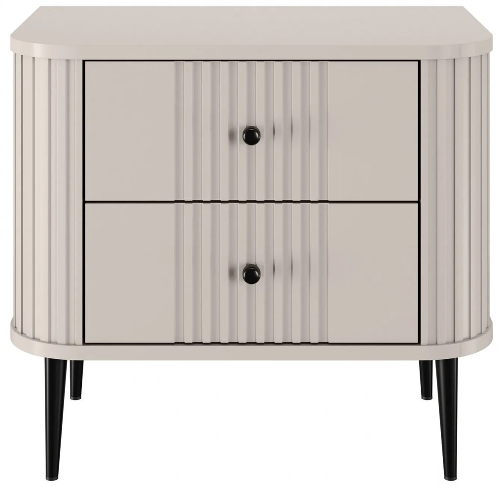 Vesper éjjeliszekrény szett 56 cm - kasmír / fekete lábak