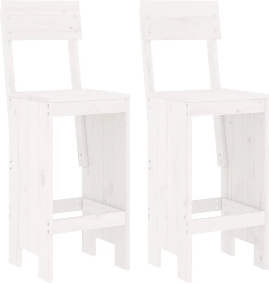 vidaXL 2 db fehér tömör fenyőfa ülőke 40x48,5x115,5 cm