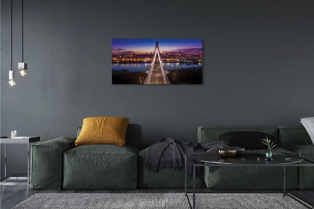 Canvas képek Varsó panoráma folyó híd 100x50 cm