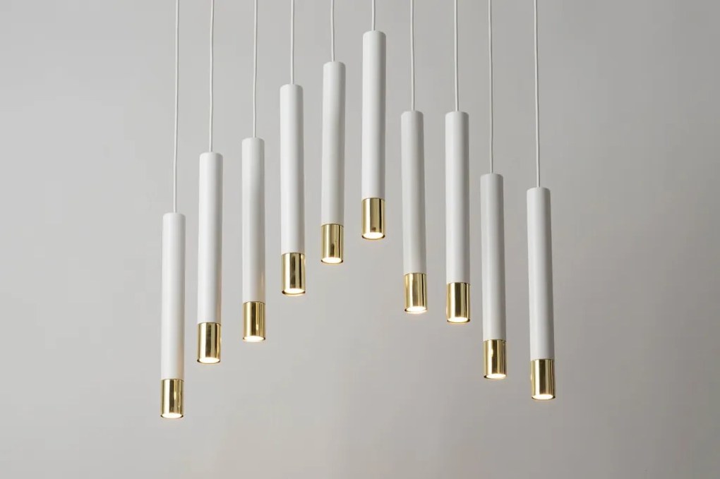SIGMA LIGHTING 33392 SOPEL Hengeres Függesztett Lámpa Fehér, Arany GU11 IP20