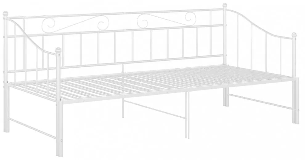 fehér fém kihúzható kanapéágykeret 90 x 200 cm
