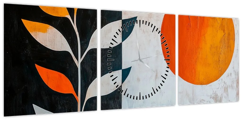 Kép - Növény és nap absztrakciója (órával) (90x30 cm)
