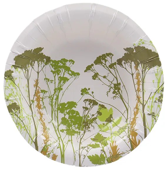 Mezei virág mintás papír mélytányér, 8 db-os, 15 cm átmérőjű