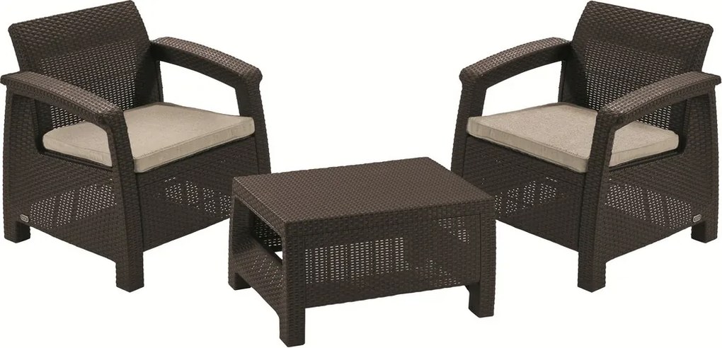 Keter Corfu WEEKEND kerti szett, barna