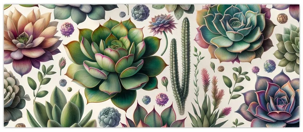 Kép - Pozsgás növények (120x50 cm)