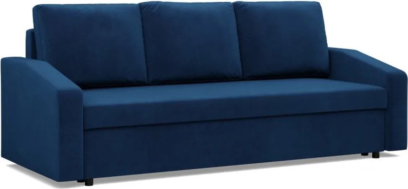 Zeus kanapéágy, bársony, bonell töltet, döntött kartámasz, kék