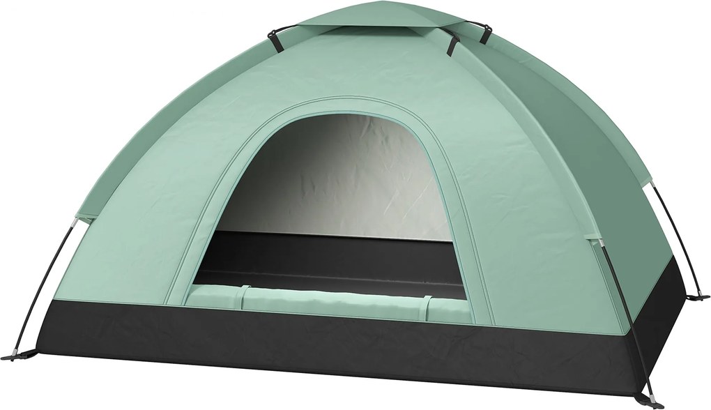 Outsunny 2-Fős Kempingtáborozó Sátor, Kamuflázs Dóm Sátor Könnyű Ventilált, Könnyen Összeszerelhető Cipzáras Ajtókkal, Tároló Zsebbel, Szállítótáskáva