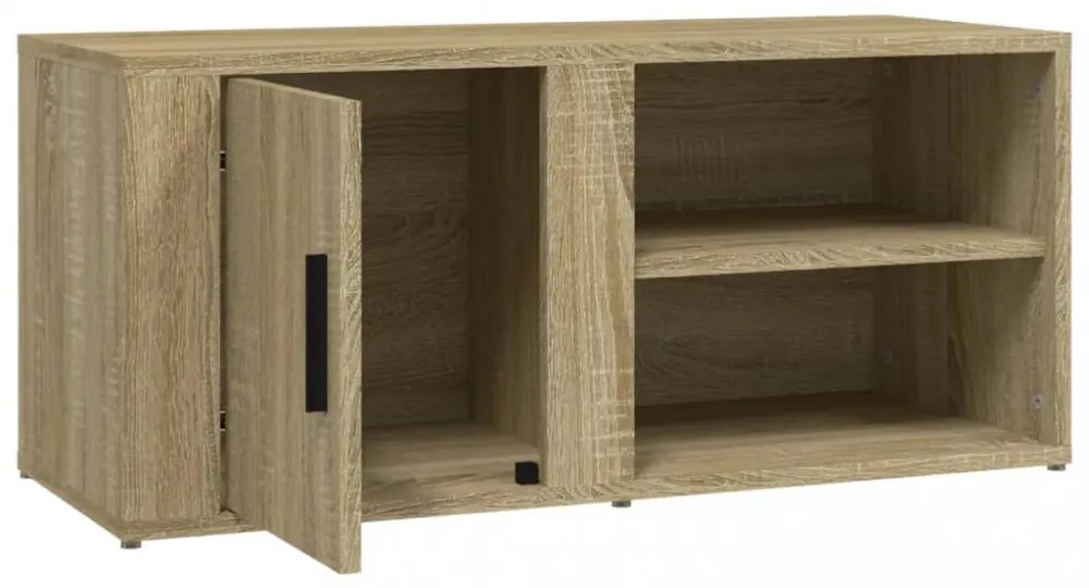 2 db sonoma tölgy színű szerelt fa TV-szekrény 80x31,5x36 cm