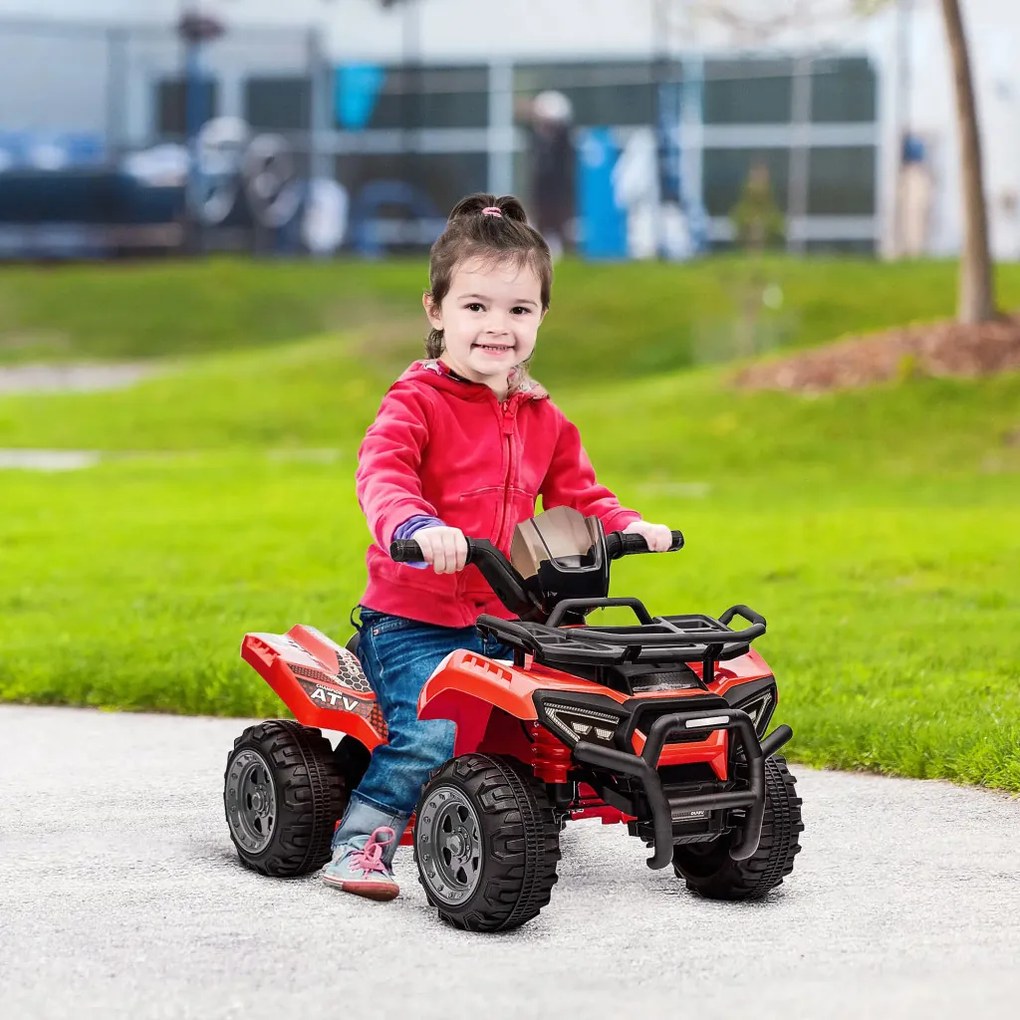 HOMCOM Kids Quad elektromos 6V-os gyerek quad hátrameneti funkcióval, zenével, piros