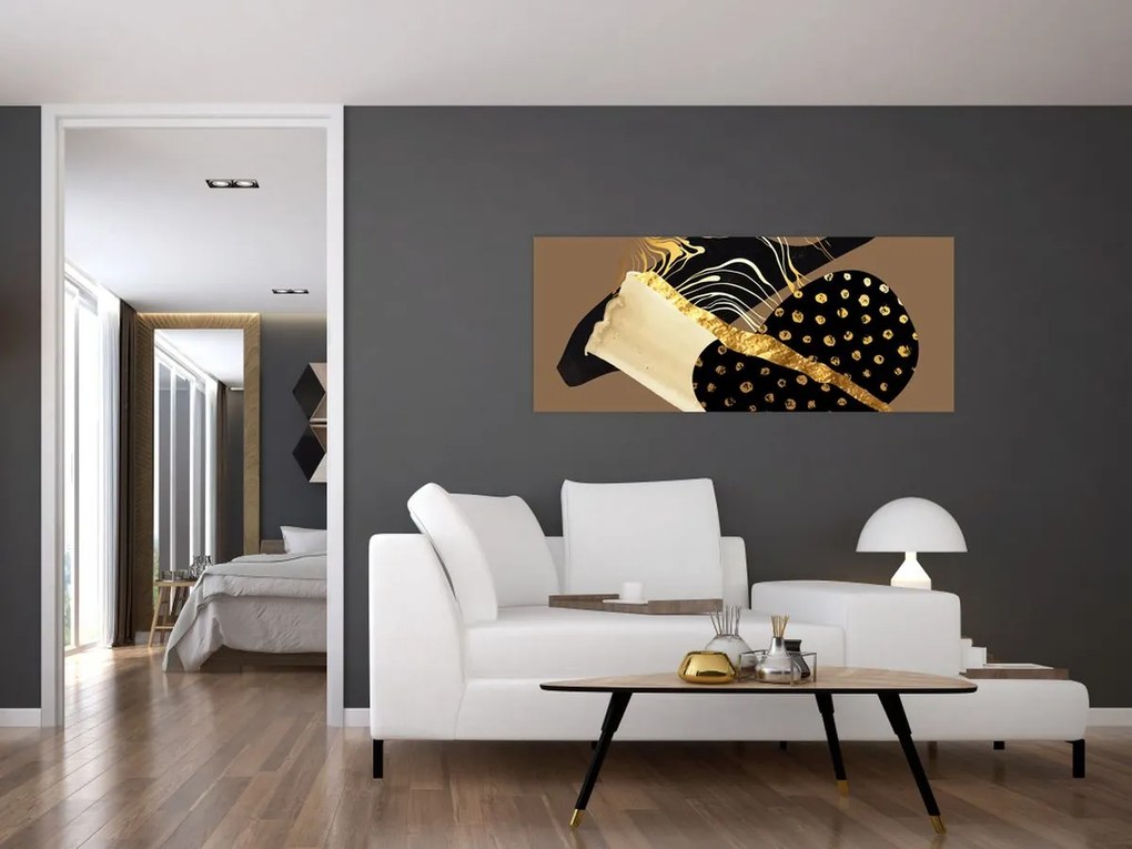 Kép - Absztrakció aranybarna N⁰1 (120x50 cm)