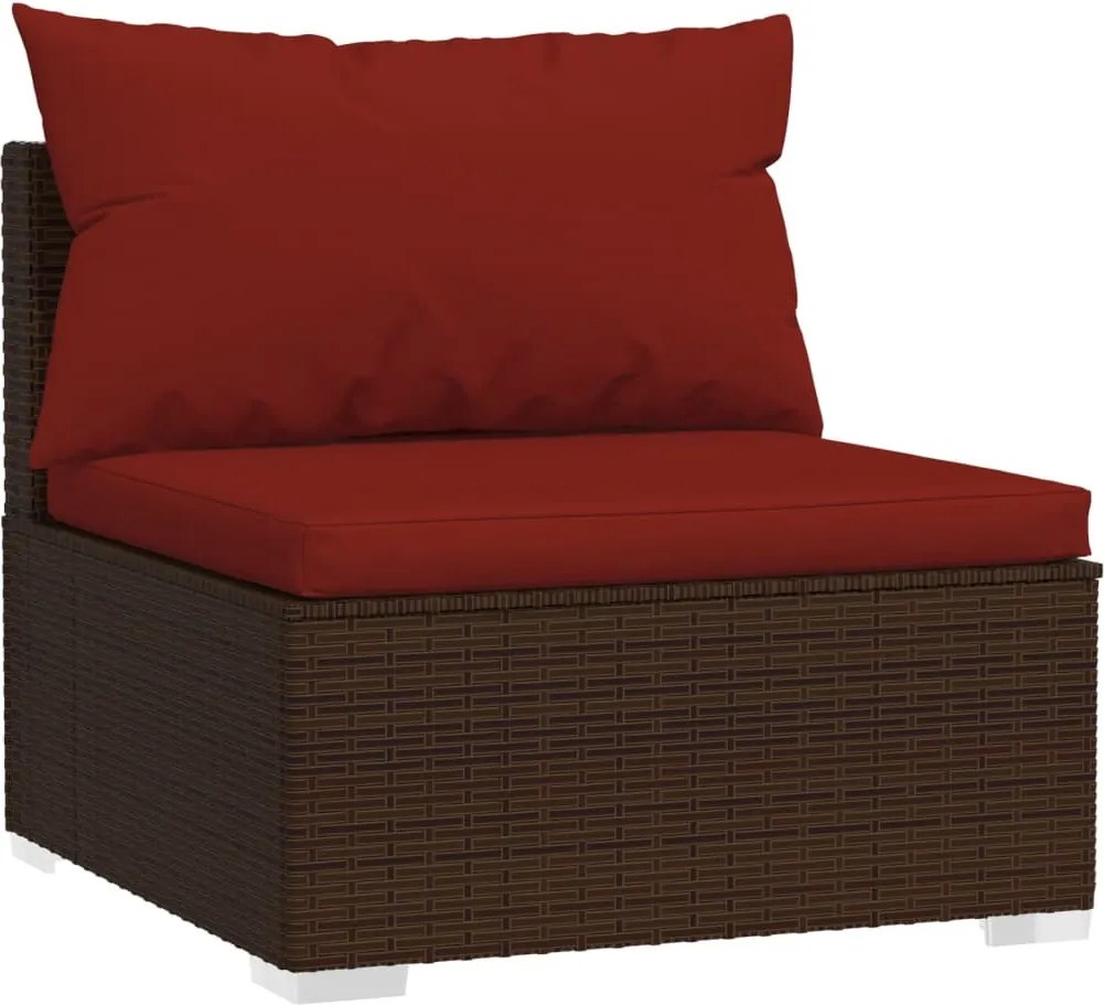 6 részes barna polyrattan kerti ülőgarnitúra párnákkal