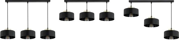 Brilagi - Kábelre függesztett csillár SPRING 3xE27/60W/230V fekete/arany