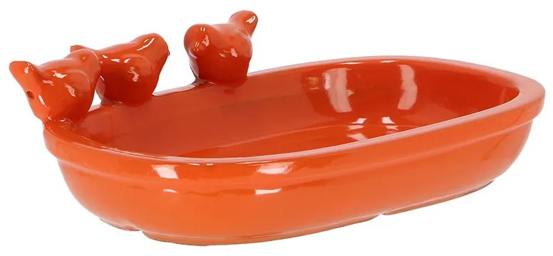 Kerámia madáritató és etető tál, 29 cm, narancssárga