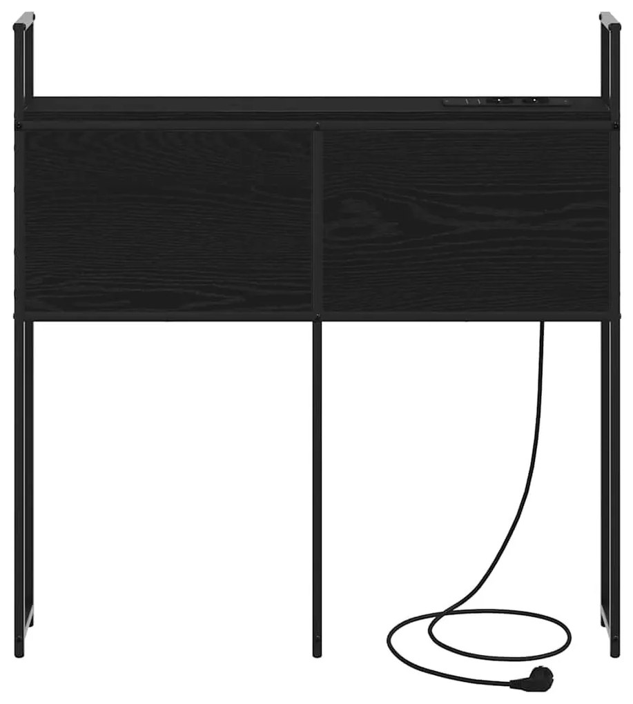 Tárolós Fejtámla Töltő Állomással Musta tammi 80 cm Faanyag