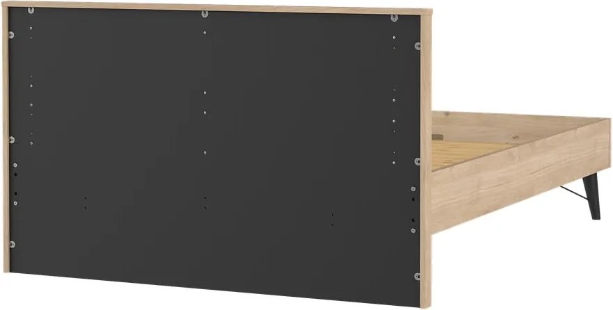 Natúr színű franciaágy ágyráccsal 140x200 cm tölgyfa dekorral Ry – Tvilum