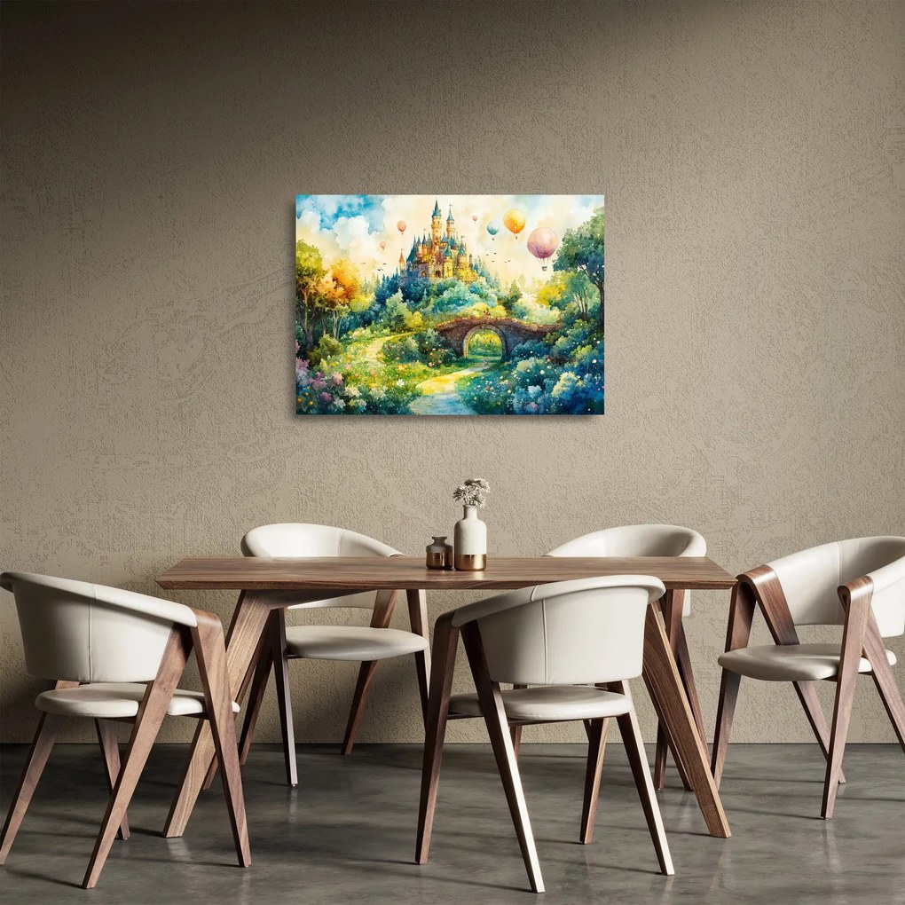 Üveg kép - Mesebeli kastély (70x50 cm)