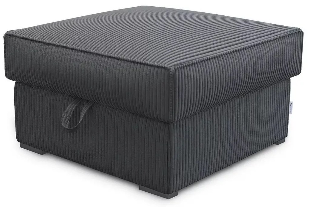 Sötétszürke SMART COSARO tárolós puff, 65x65 cm