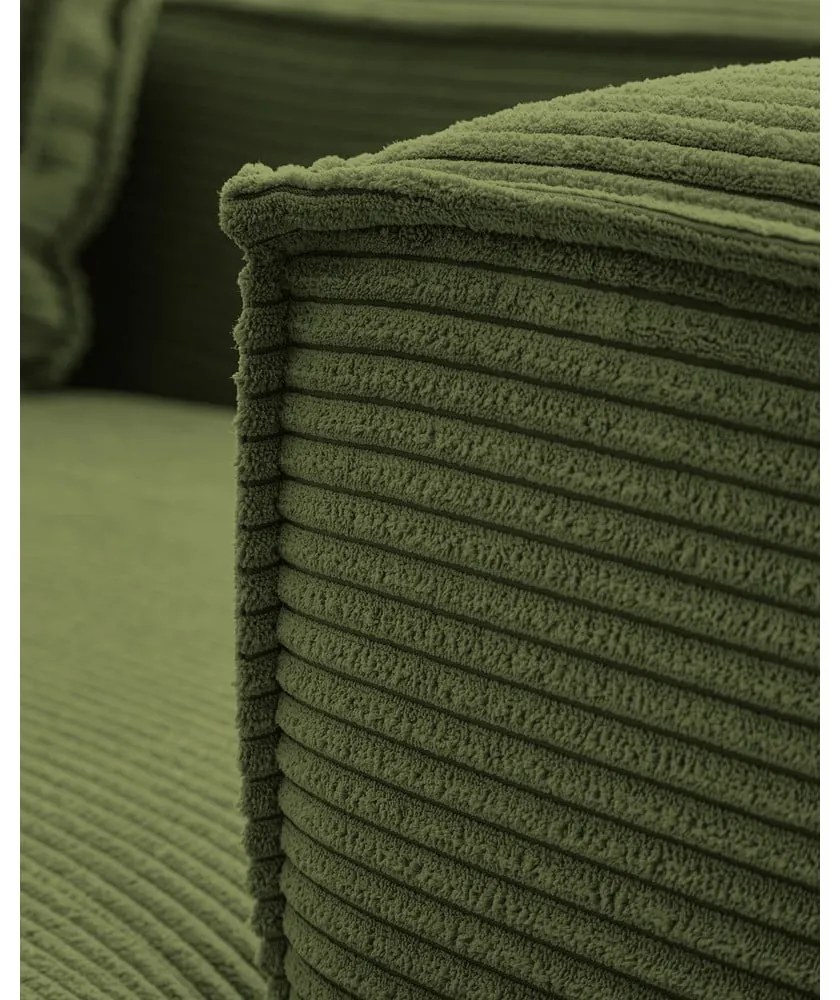 Blok sötétzöld kordbársony kanapé - Kave Home