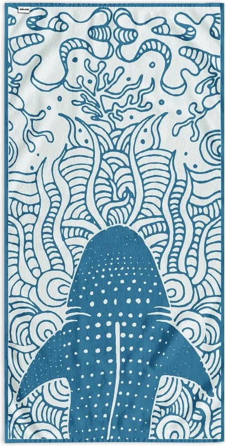 Kék strandtörölköző 90x180 cm Shark – DecoKing