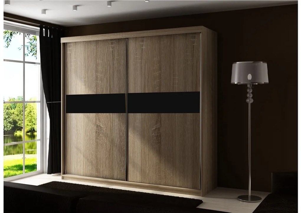 TALIA 4 tolóajtós szekrény, 200x200x62, sonoma tölgy