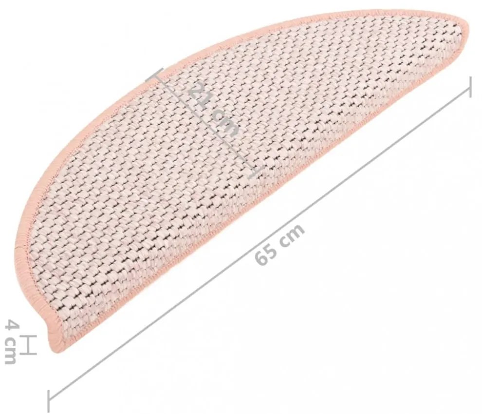 15 db szizál hatású rózsaszínű öntapadó lépcsőszőnyeg 65x21x4cm